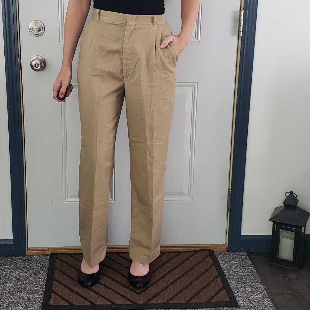 80s High Rise Khaki Trousers
